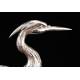 Stylized Crane Figure in Solid Silver Contrasted. Spain, Mid XX Century