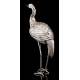 Stylized Crane Figure in Solid Silver Contrasted. Spain, Mid XX Century