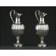 Pair of Spanish Solid Silver Jugs. Years 50 of the XX Century. 900 grams