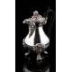 Impressive Solid Silver and Ebony Teapot. Contrasted. France, S. XIX