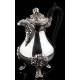 Impressive Solid Silver and Ebony Teapot. Contrasted. France, S. XIX