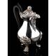 Impressive Solid Silver and Ebony Teapot. Contrasted. France, S. XIX