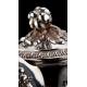 Impressive Solid Silver and Ebony Teapot. Contrasted. France, S. XIX