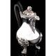 Impressive Solid Silver and Ebony Teapot. Contrasted. France, S. XIX