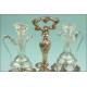 French Vinaigrettes, Solid Silver, XIX Century. Large size. Original glassware