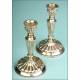 Set of Spanish candlesticks in sterling silver.