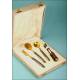 Silver and gold plated hors d'oeuvre serving set.