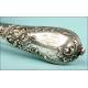 French Utensil to Hold a Roast Leg, Sterling Silver, Late XIX Century.