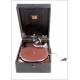 Elegant Antique Suitcase Gramophone His Master's Voice Model 102. France, 1930's