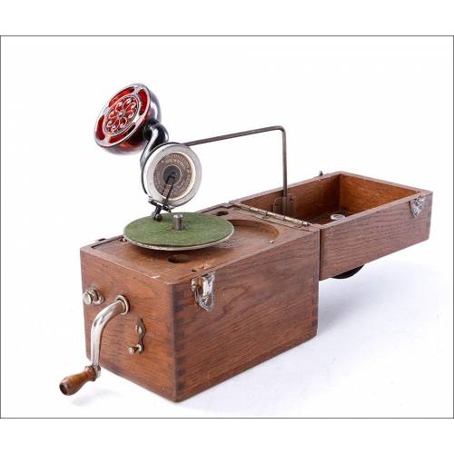 Antique Working Pocket Gramophone 'Cameraphone'. Germany, 1920's