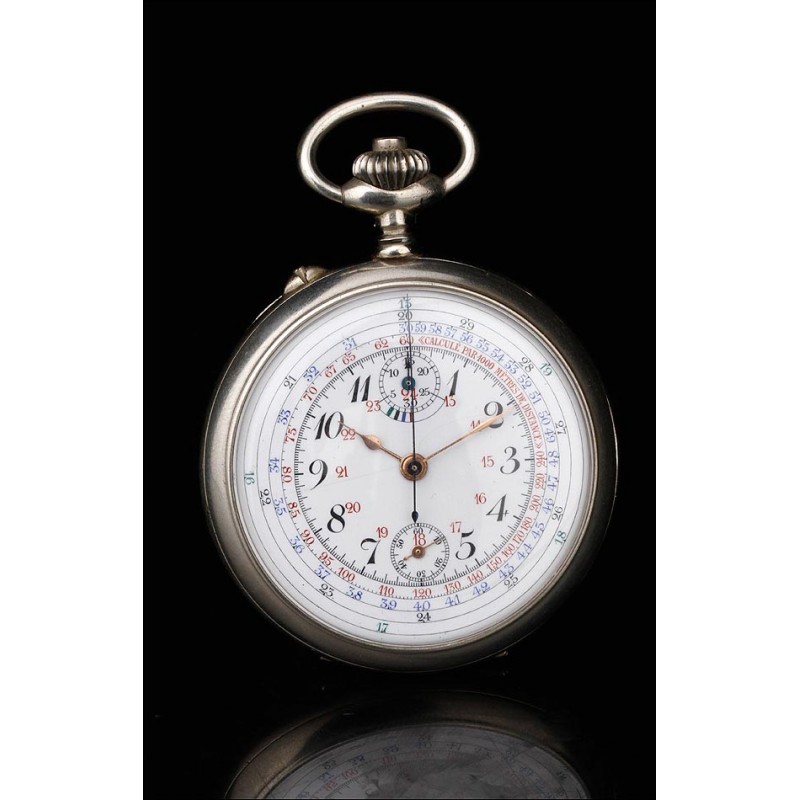 Antique Artillery Officer's Pocket Chronometer Clock. France, Circa 1910