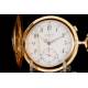 Antique 18K Solid Gold Pocket Watch with Chronograph and Chime. Circa 1900