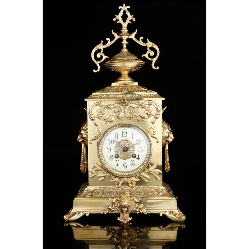 Antique Bronze Mantel Clock. France, XIX Century