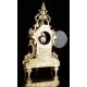 Antique Bronze Clock and Candlestick Set. France, XIX Century