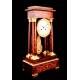 Antique Portico Mantel Clock with gilt pendulum. France 1900