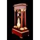 Antique Portico Mantel Clock with gilt pendulum. France 1900