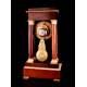 Antique Portico Mantel Clock with gilt pendulum. France 1900