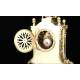 Antique table clock with candlesticks. France, 19th Century