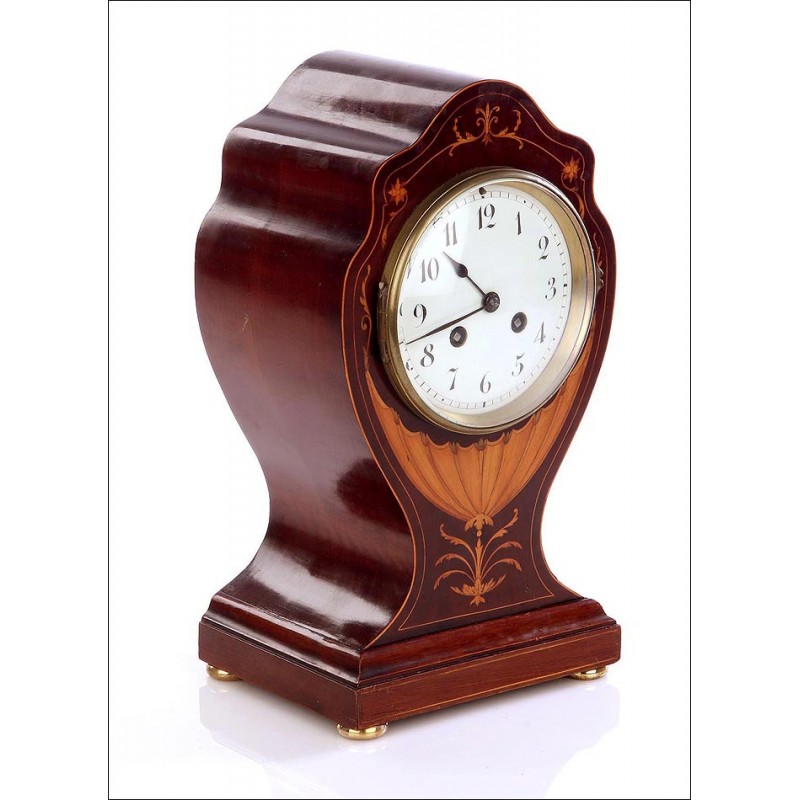 Antique Mantel Clock Marquetry, S. XIX