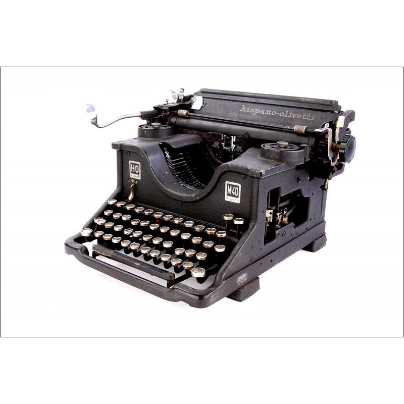 Máquina de Escribir Antigua Hispano-Olivetti M40. España, Años 40