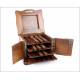 Elegante Humidor Antiguo de Madera de Nogal. Bien Conservado. Años 30 del Siglo XX