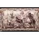 Antique Triptych with Hunting Scenes Carved in Bone Plates. 19th Century