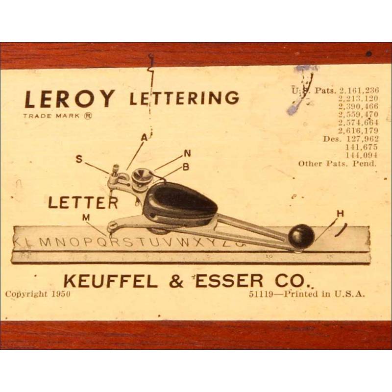 Vintage Lettering Set Leroy Keuffel & Esser Co. Engineer