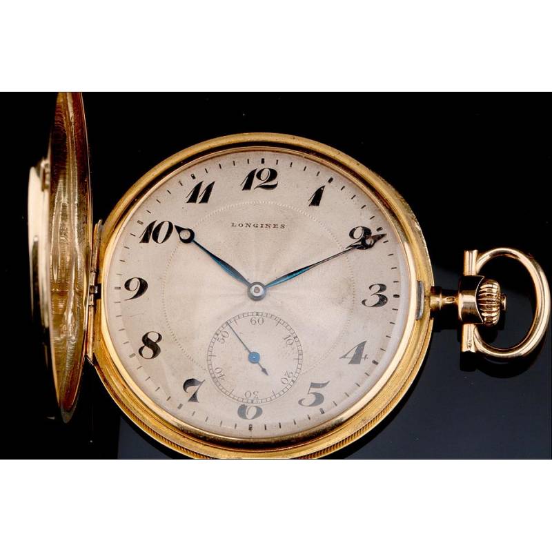 Longines equestrian 18k gold pocket online watch