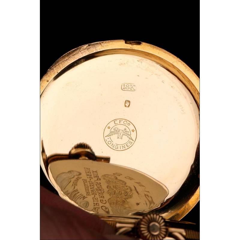 Longines Ultra Thin Pocket Watch. 18 Carat Gold. Switzerland 1915