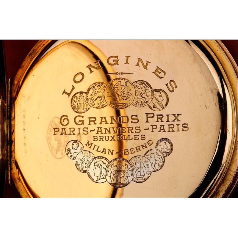 Longines Ultra Thin Pocket Watch. 18 Carat Gold. Switzerland 1915