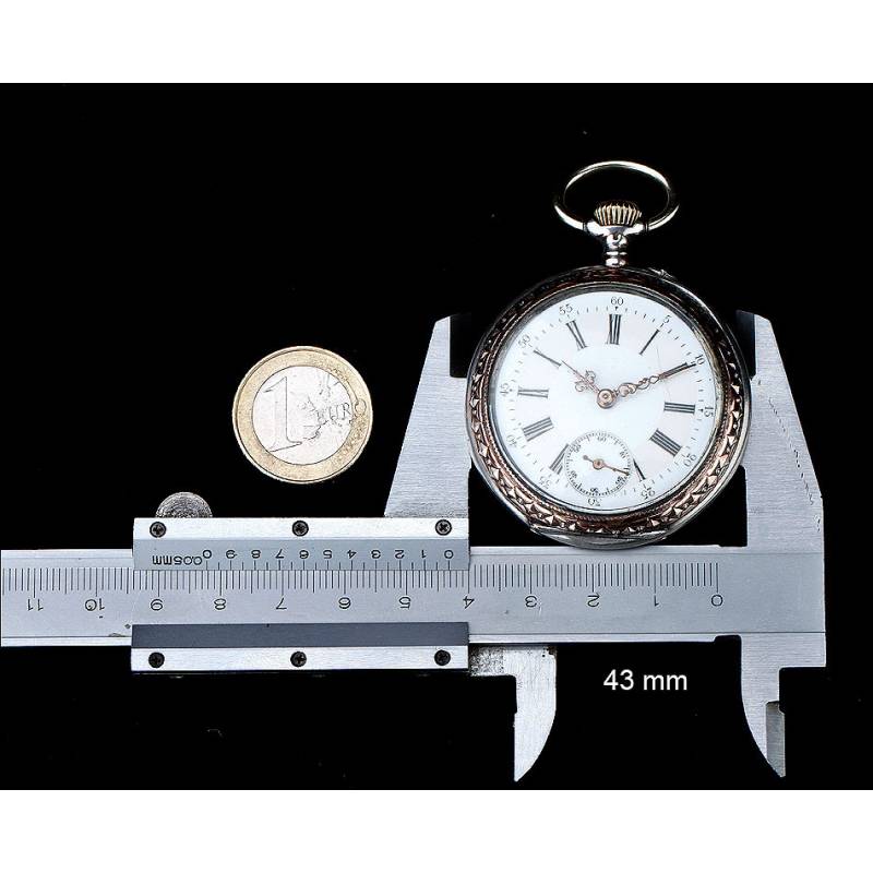 Solid silver pocket discount watch