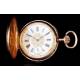 Antique 18K Gold Pocket Watch, by Hughenin & Fils, Ca. 1880s