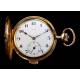 Antique 18K Gold Pocket Watch with Quarter Repeater. 1910