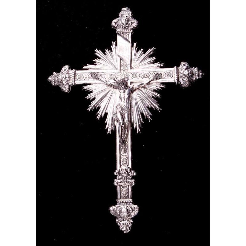 Antique Solid Silver Crucifix. Austro-Hungary. XVIII- XIX CENTURY