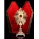 Large Antique Silver Monstrance, XIX Century.