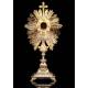 Large Antique Silver Monstrance, XIX Century.