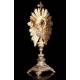 Large Antique Silver Monstrance, XIX Century.