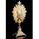 Large Antique Silver Monstrance, XIX Century.