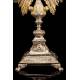 Large Antique Silver Monstrance, XIX Century.