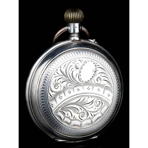 Antique Saboneta Pocket Watch. Solid Silver. Switzerland, 1900