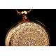 Antique G. G. Huguenin Pocket Watch. A. Huguenin. 18K gold. Switzerland, 1870