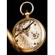 Antique G. G. Huguenin Pocket Watch. A. Huguenin. 18K gold. Switzerland, 1870