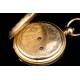 Antique G. G. Huguenin Pocket Watch. A. Huguenin. 18K gold. Switzerland, 1870