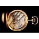 Grosclaude Antique Geneva Clock. Solid 18 K gold. Switzerland, 1900.