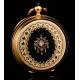 18K Gold Pocket Clock Huguenin et Fils, 1880