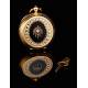 18K Gold Pocket Clock Huguenin et Fils, 1880