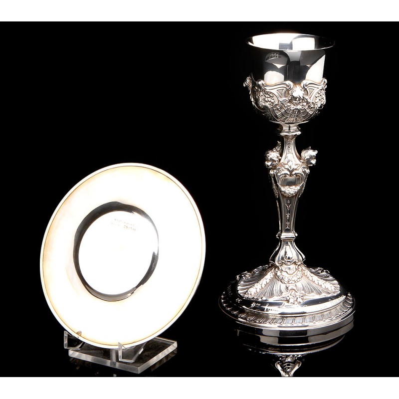 Antique Solid Silver Chalice, Circa 1900.