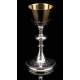 Antique Silver Chalice and Paten. France, 1900