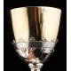 Antique Silver Chalice and Paten. France, 1900