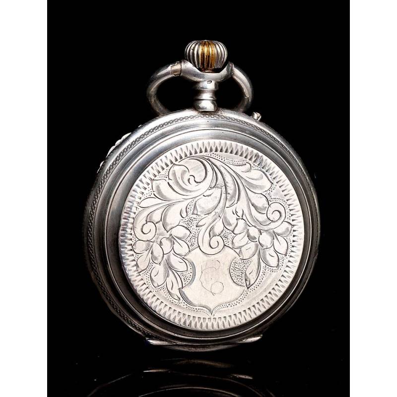 Antique Pocket Watch. Solid Silver. Switzerland, 1900